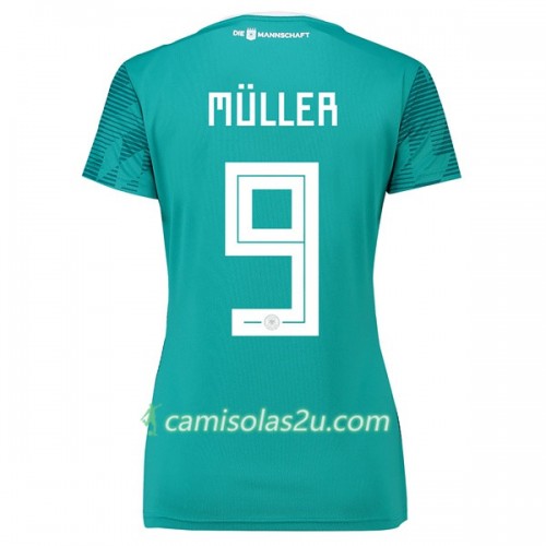 Camisolas de Futebol Alemanha Müller 9 Mulher Equipamento Alternativa Copa do Mundo 2018 Manga Curta Camisolas de Futebol Alemanha Müller 9 Mulher Equipamento Alternativa Copa do Mundo 2018 Manga Curta